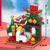 8in1 Christmas Tree Elk Deer Santa Claus Train Decorations Architecture Store Street View Xmas Snow House Building Block Kit Toy