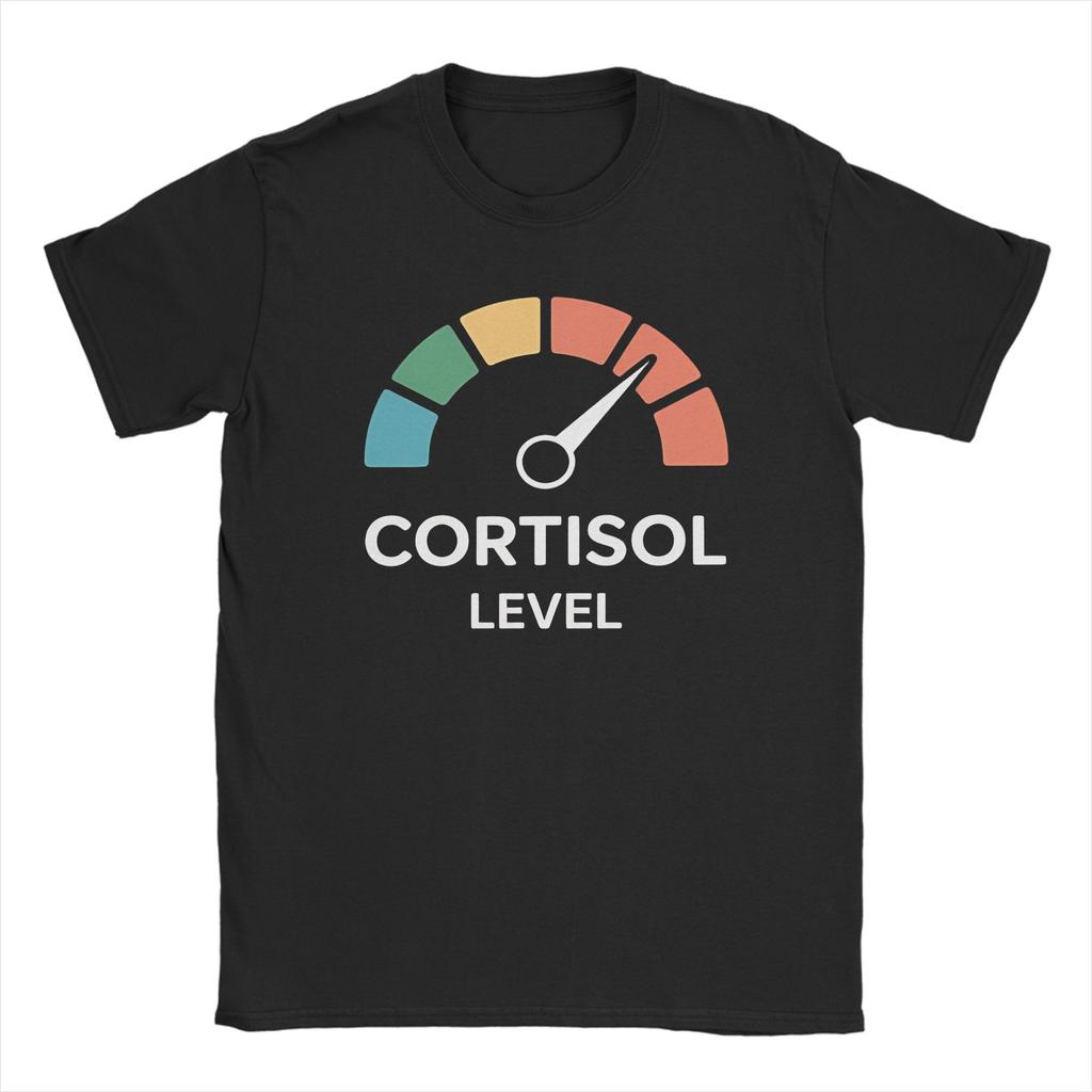 Unisex Unisex T-Shirt Lustiges Meme Niedrige Cortisolwerte Vintage Reine Baumwolle T-Shirts Kurzarm T-Shirts Rundhals Kleidung Party