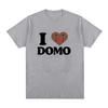 Ich liebe Domo Kun Spaß T-Shirt Damen lässiges T-Shirt Retro kurzärmeliges übergroßes T-Shirt Streetwear