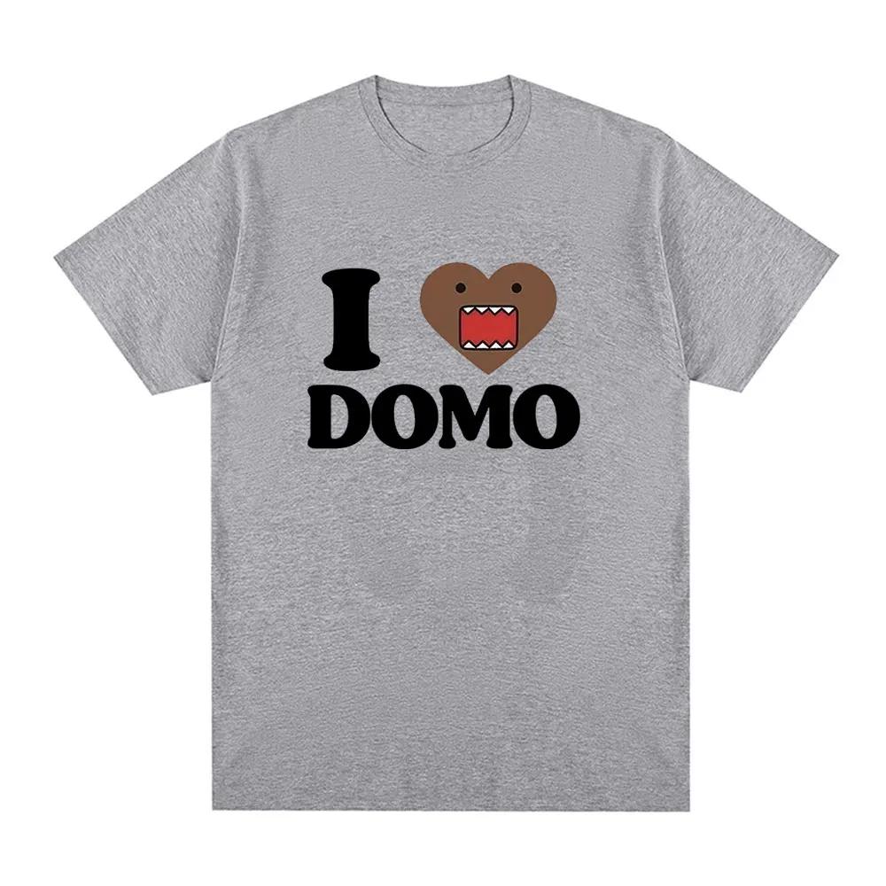 Ich liebe Domo Kun Spaß T-Shirt Damen lässiges T-Shirt Retro kurzärmeliges übergroßes T-Shirt Streetwear