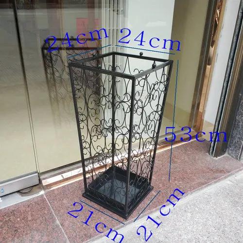 Антикоррозийный металлический органайзер для зонтов из кованого железа подставка для зонтов хозяйственное ведро квадратная французская бочка винтаж чёрный 8589₽