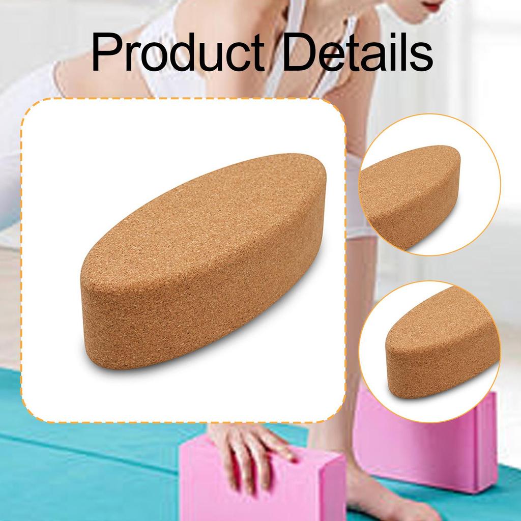 High Density Cork Yoga Block Soft Non Slip Yoga Prop for Workout Pilates Meditation Exercise