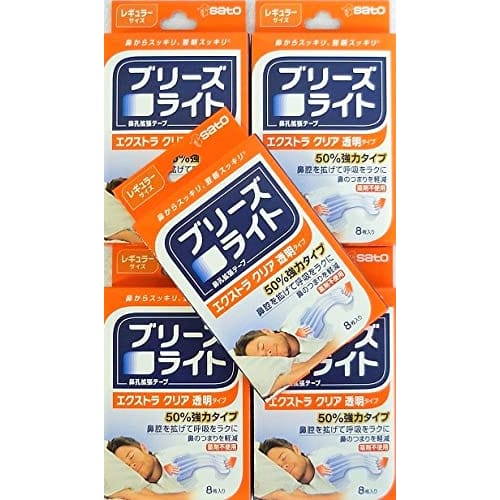 

[Bulk Purchase] Breathe Right Extra Clear, Regular Size, Transparent, 8 Sheets x 5 Packs