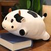 Cute Soft Cute Fat Cow Doll Square Simulation Black And White Cow Cloth Doll Bed Sleeping Doll Throw Pillow