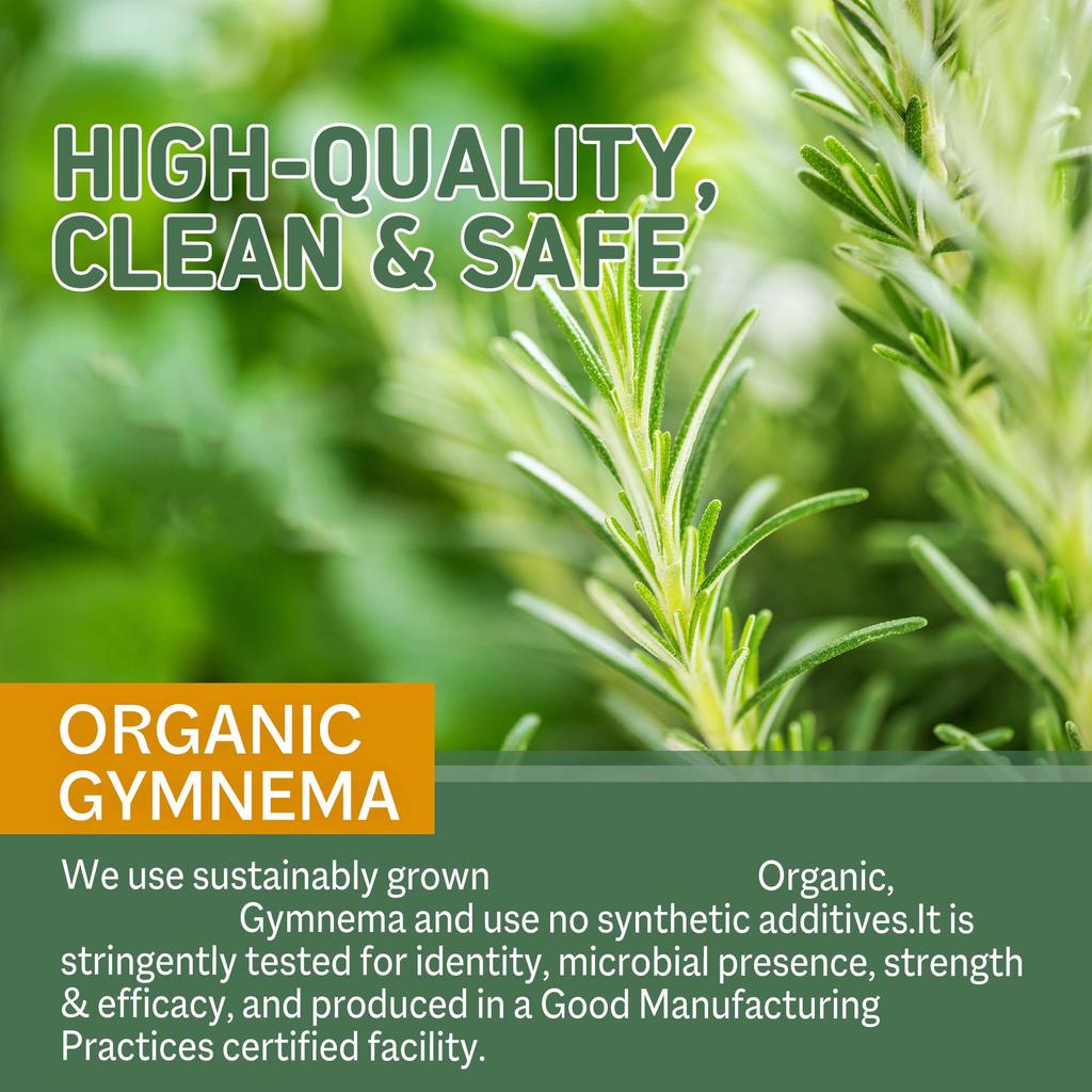Organic Gymnema Capsules Support Balanced Health, Enhance Pancreatic Function, Are Vegan, and Suitable for Adults.