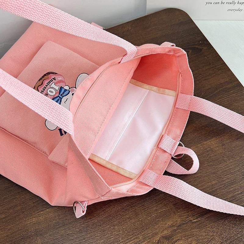 Geantă de tutoriat pentru studenți de capacitate mare, geantă de pânză, geantă de umăr nouă, geantă messenger dulce la modă, rucsac