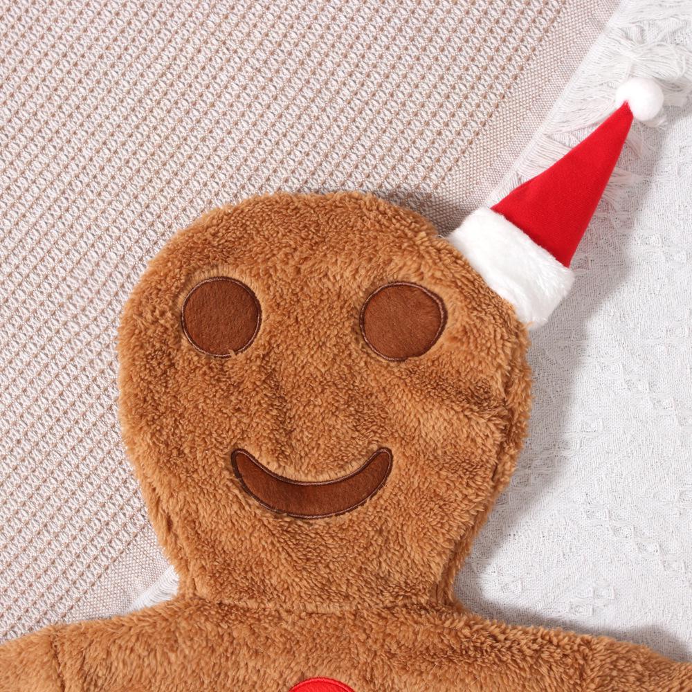 Boys' European-American Spring/Autumn Solid Color Long Sleeve Christmas Romper