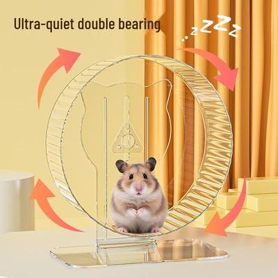 Silent Hamster Wheel: Transparent Treadmill with Stand for Exercise and Landscaping.