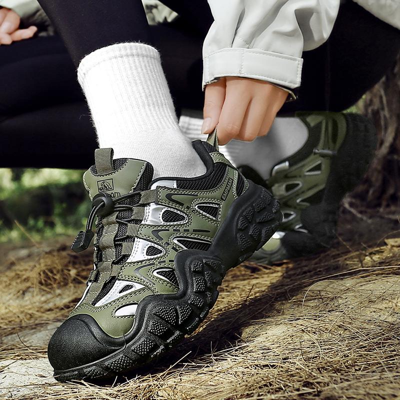 Outdoor Hiking Shoes Men Anti-slip Low-top Sports Shoes Men Comfortable Flat-bottomed Soft Breathable Casual Sneakers Shoes