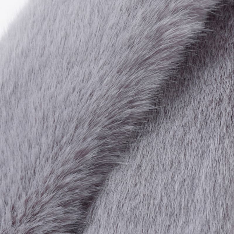 LALA Fur Scarf Petite-Light Gray