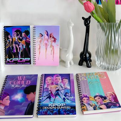 Neu lancierte K-Pop Demon Hunters Anime Notizbücher Schreibwaren Spiral-Schreibblöcke für Studenten Nachrichtenbuch Geschenk Anime-Merchandise