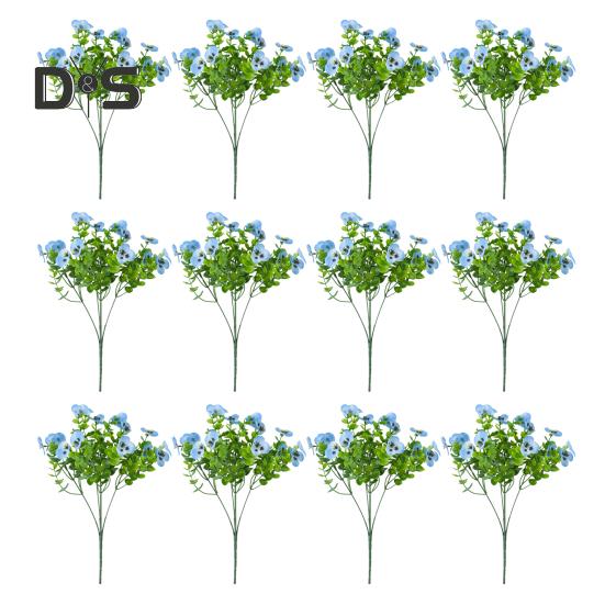 12 Pezzi Fiori di Pansè Artificiali da Esterno Resistenti ai Raggi UV Fiori di Seta Sintetica Colorati Pansè Finti per Fioriera Cassetta da Finestra Portico d'Ingresso Cortile Patio Decor