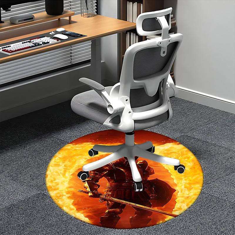 

Knight Armor,Fire Background Chair mat Round Rug Office carpet, Non slip, Suitable for Living Rooms, Bedrooms decor.1205391a 80cm by 80cm