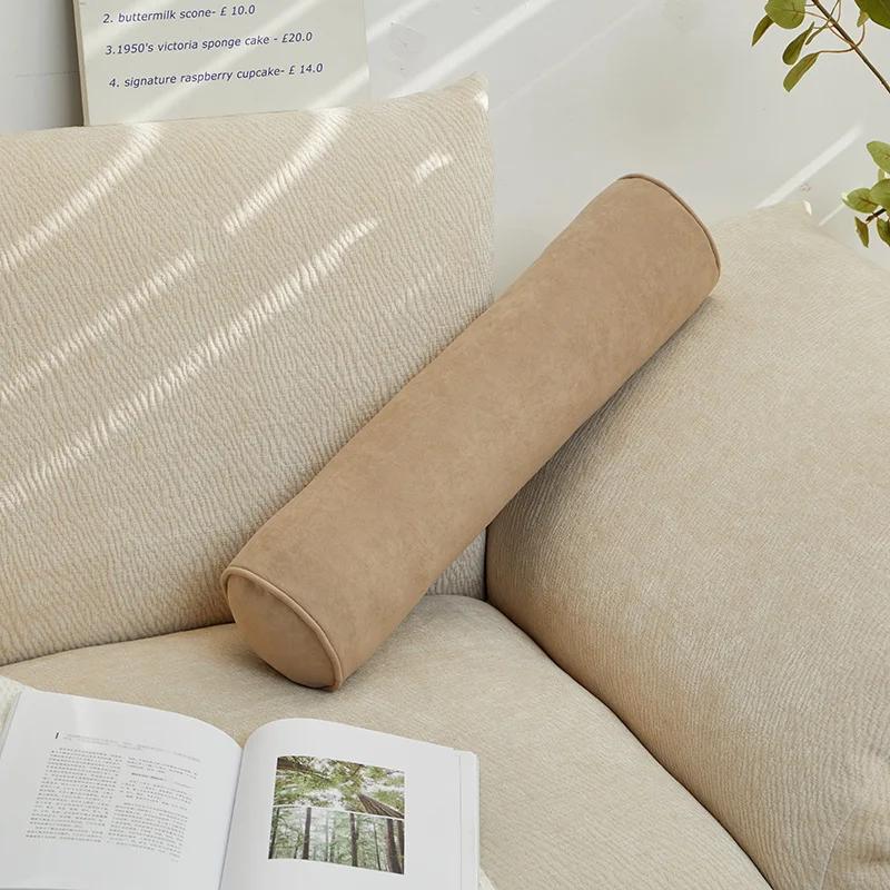 Long Body Pillow Round Cushion Head Leg Back Support Backrest Pillow for Sofa Bed Roll Cushion Removable Washable