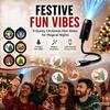 Holiday Projector Lights USB Light for Christmas, Flexible Gooseneck Night Lamp with 6/10/15/20 Festive Atmosphere Projection Films, LED Ambient