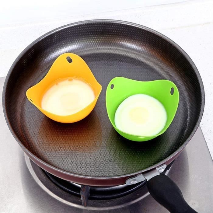 Silicone Egg Poachers,4 Pcs Silicone Egg Poachers,Poached Egg Steamer,(green, Blue, Red, Orange)