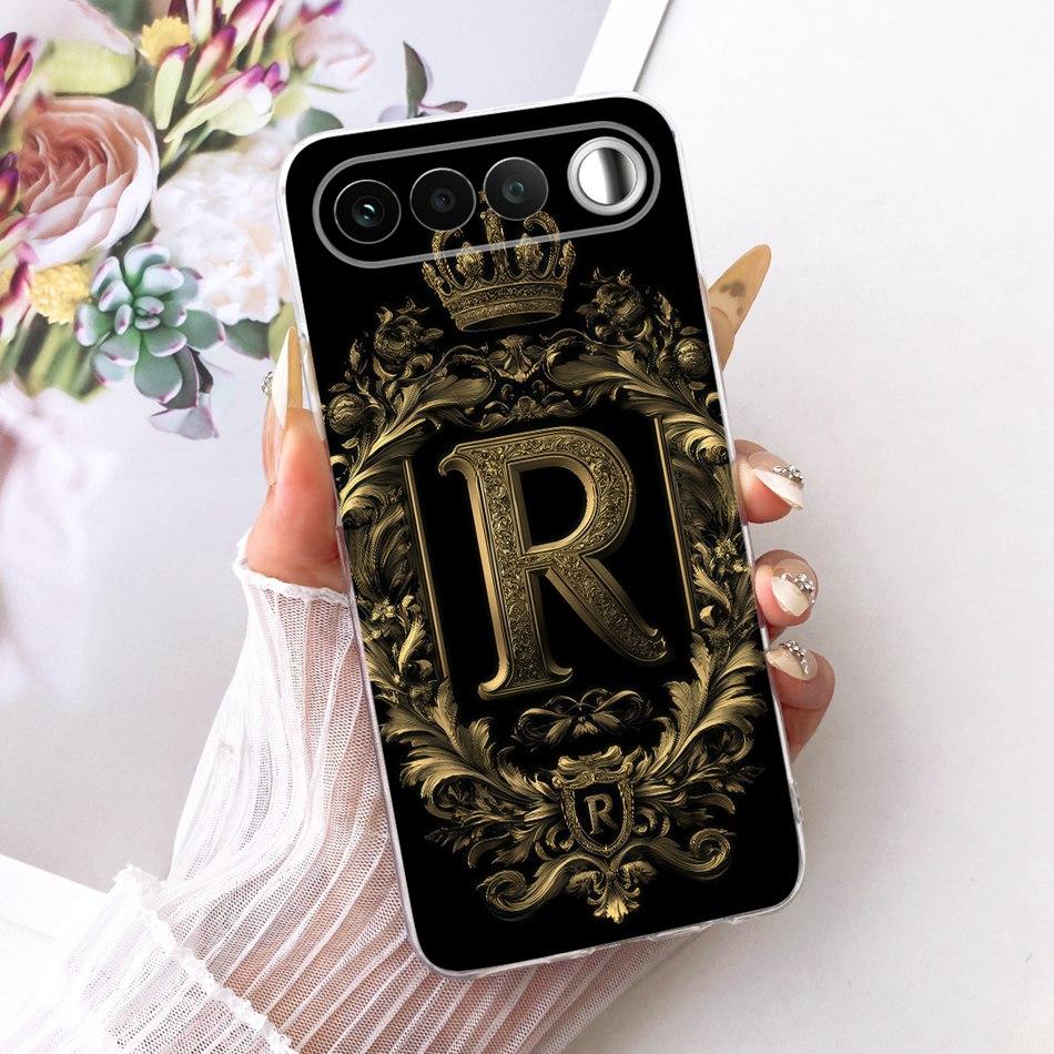 For Realme 16 RMX5171 2026 Royal Crown Initial Letter Couple Phone Case For Realme 16 5G Soft Silicone TPU Covers Bumpers
