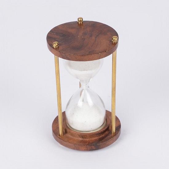 Personalized  Sand  Timer, Nautical Wood and Brass Sand Timer, Hourglass with Sand Glasses