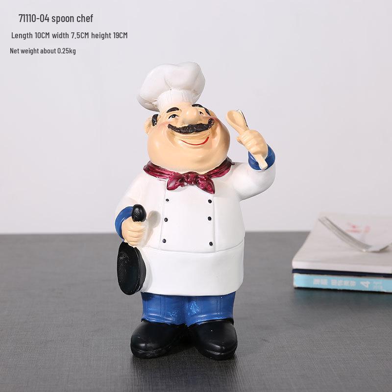 European Chef Figurine - Decorative Ornament for Home, Cafe, Cake Shop, or Living Room