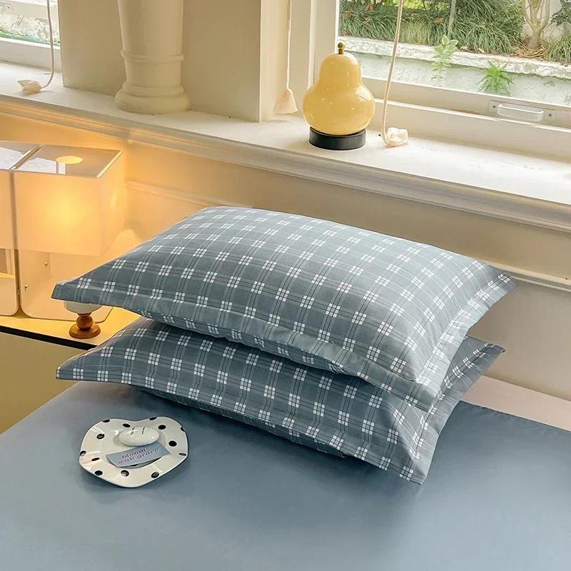Ademende Geruite Kussensloop 48x74cm Rechthoekige Kussenhoes 1 of 2 Stuks Zachte Kussenhoes 1pc Pillowcase