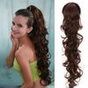 Clip-on Large Wavy Ponytail Black Brown Synthetic Wig