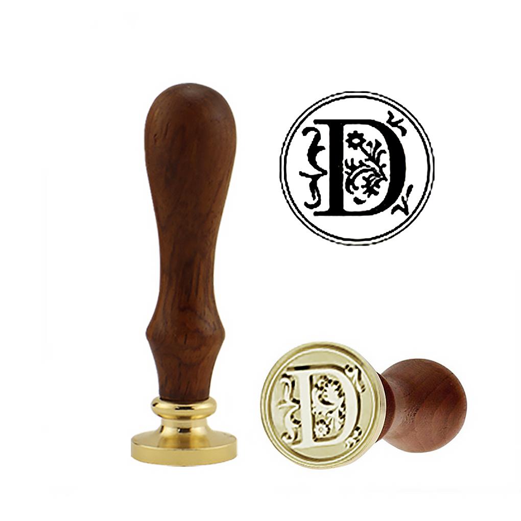 Letters Sealing Wax Seal Kit Retro Seal Stamp Set with Wood Handle and