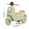 Mașină de jucărie cu trei roți, roz, verde, tricicletă, premergător, pentru copii de 1-3 ani, cu muzică ușoară