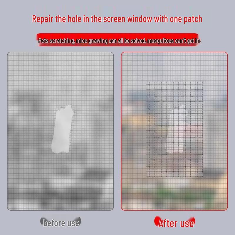 Mosquito & Insect Proof Screen Repair Patch - Self-Adhesive Mesh Sticker for Window Hole Repair.