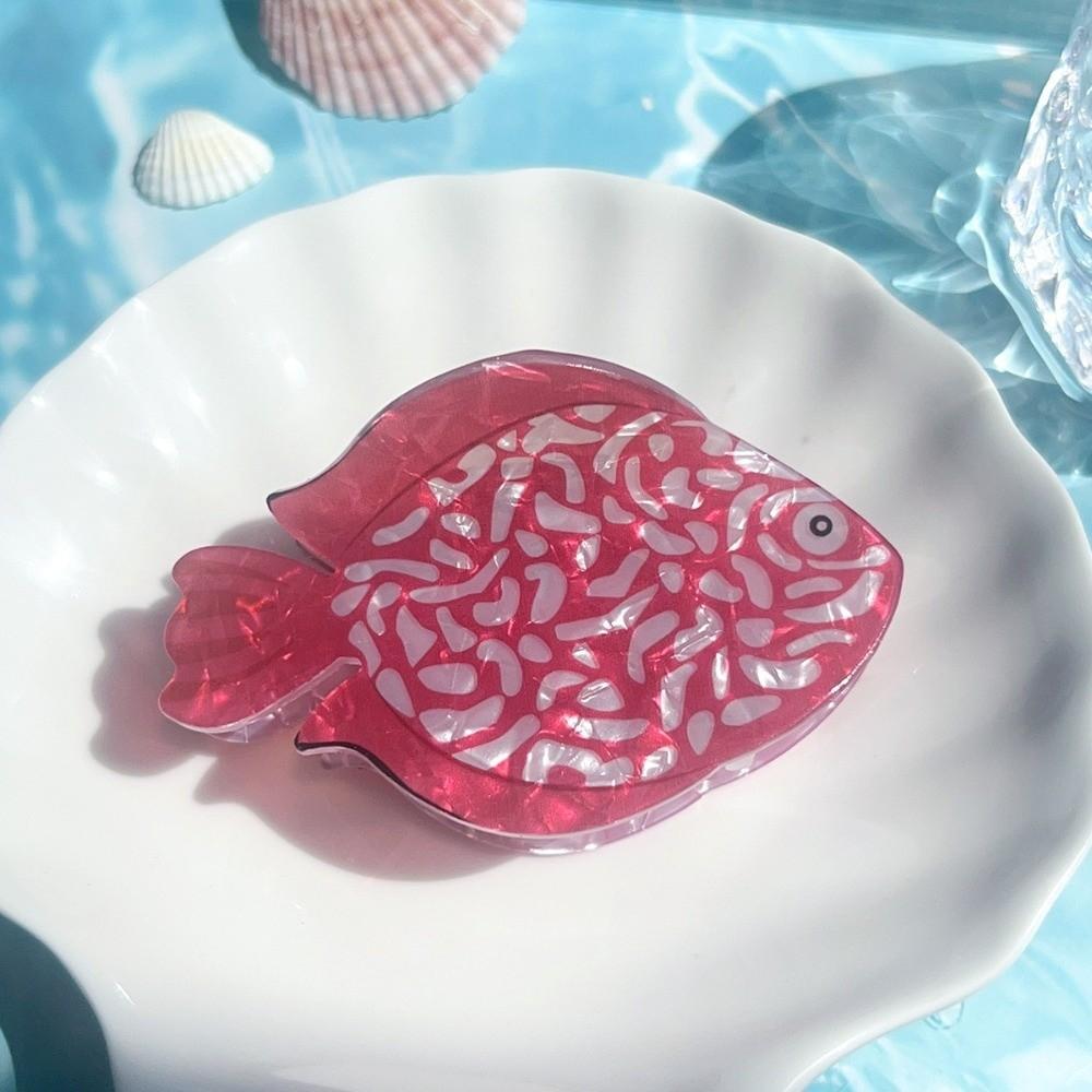 Cartoon Fish Hair Claw Ocean Series Acrylic Hair Claw Creative Large Shark Clip  Travel