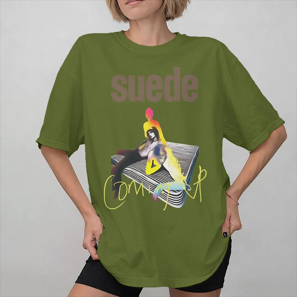 T-shirt con Stampa Grafica Banda Rock in Pelle scamosciata per Unisex Donna 100% Cotone Maglietta Abbigliamento
