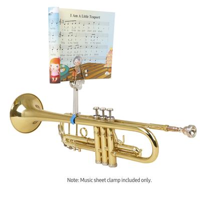 Trumpet Marching Lyre Portable Music Stand Music Sheet Clip Iron Clamp On Holder with Rubber Pad