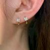 3PCS Fashion Cute Zircon Flower Ear Stud For Women Fashion 18K Gold Plated Star Ear Stud Earring Piercing Girl Set Jewelry Gift