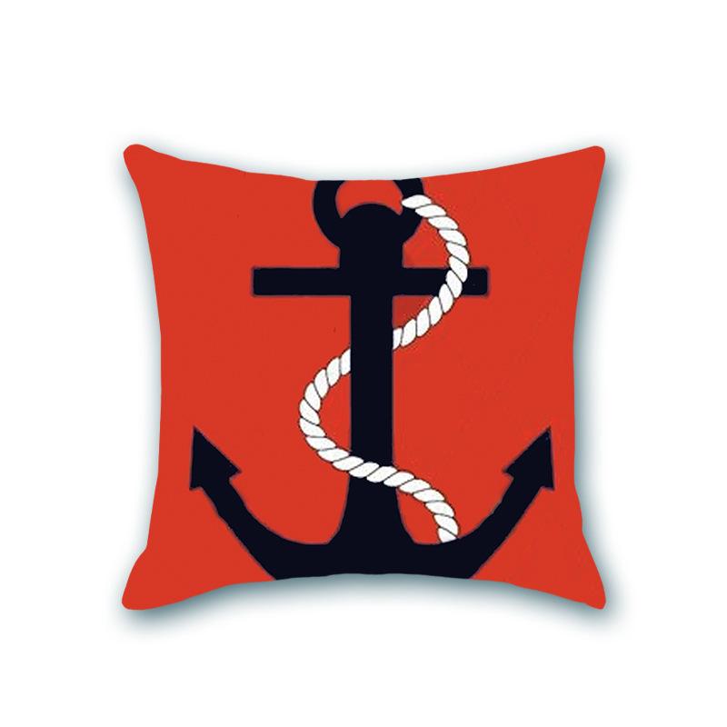 Blauer Anker Nautischer Sofakissenbezug Nordisch Retro Zuhause Stoff Seestern Kissenbezug