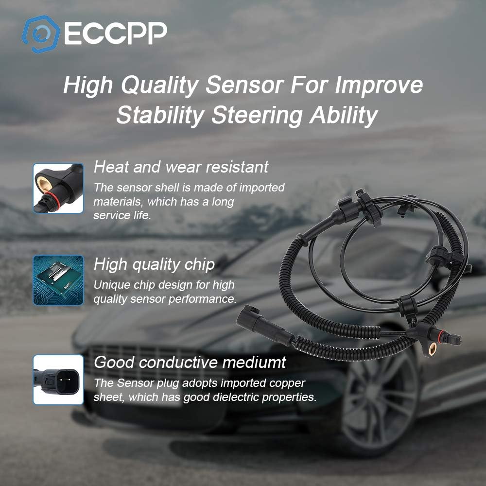 ECCPP Left+Front ABS Wheel Speed Sensor ABS Sensor fit for 2002 2003 2004 2005 2006 2007 for Jeep Liberty Set of 1