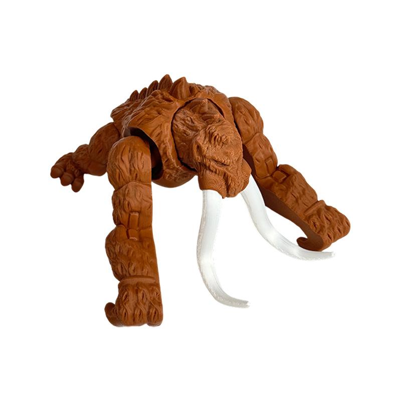 Mammut Terrestre Stampato in 3D Giocattolo Articolato Mobile Animale di Simulazione Modello di Mammut Decorazione per la Casa Ornamenti per Ufficio Collezioni per Ragazzi Regali