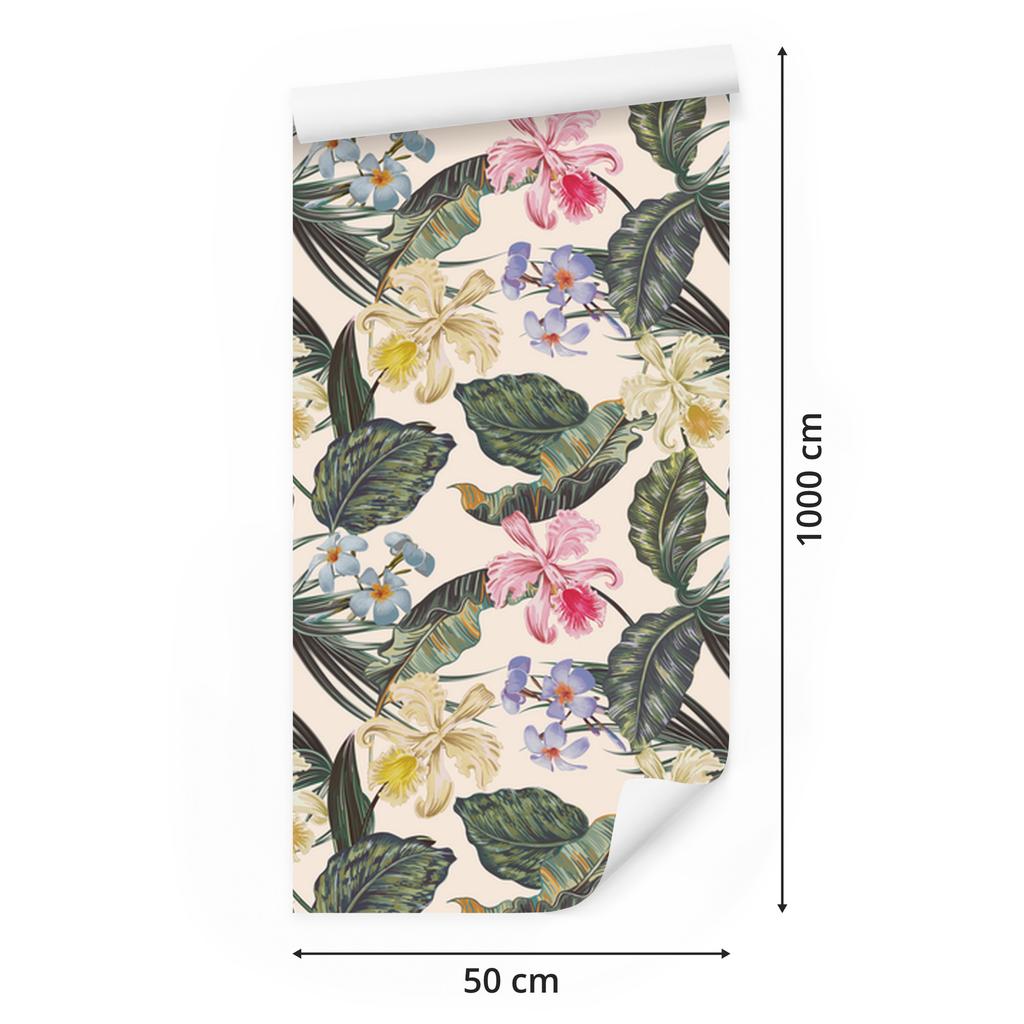 Colorful Flowers Wallpaper for Living Room and Bedroom 50x1000