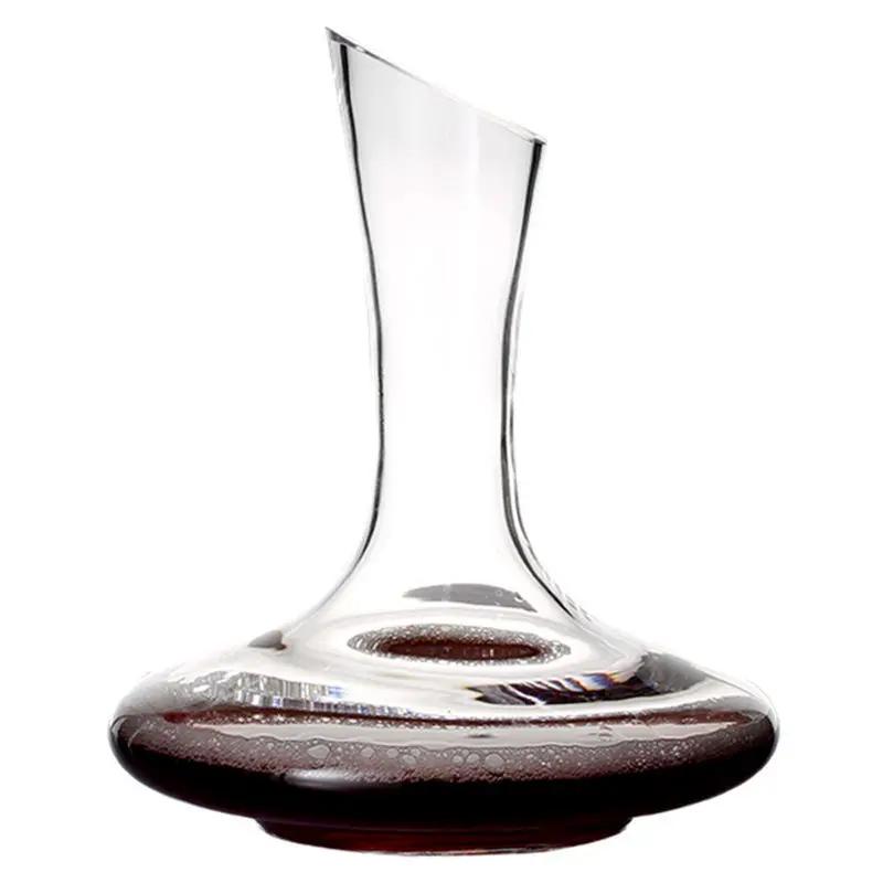 Flat Base Red Wine Decanter 1000ML Superior Handmade Crystal  Pourer Premium Water Carafe Thickened Wall