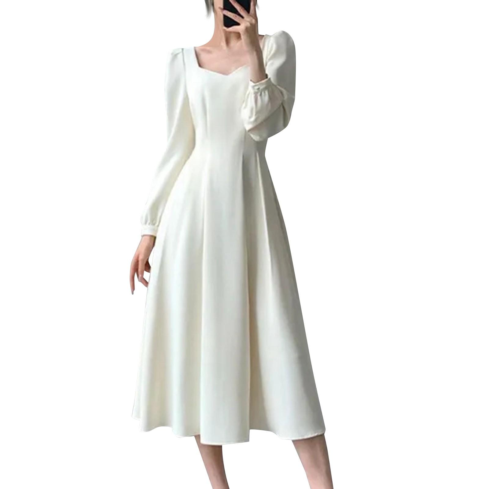 

Платье для женщин, летнее, узкое, черное платье, французское, квадратный вырез, платье длиной до колена XXL белый