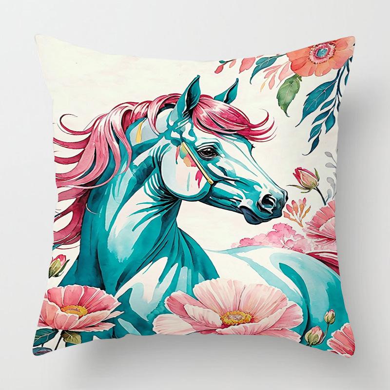 Geometric Animal Pattern Pillow Cover 18x 18 Inch Printed Cushion Cover Machine Washable Home Sofa Decoration 45x45cm