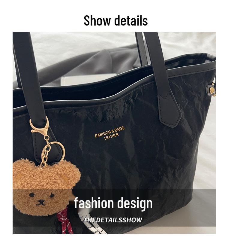 Versatile High-Capacity Crossbody Tote with Trendy Textured Finish