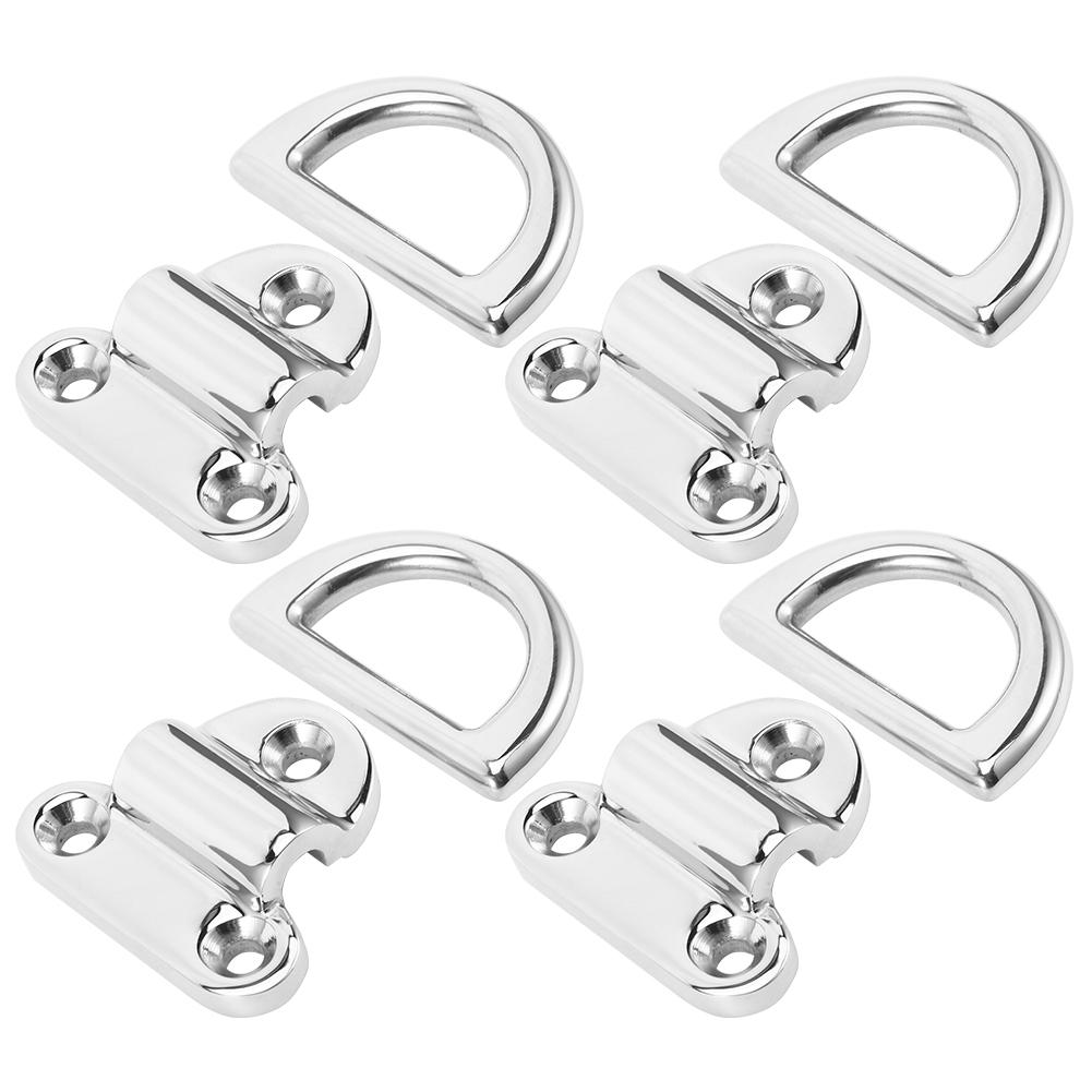 4PCS ZWS3217‑8 8mm 316 Stainless Steel D Ring Buckle Excellent Performance Yacht Accessory