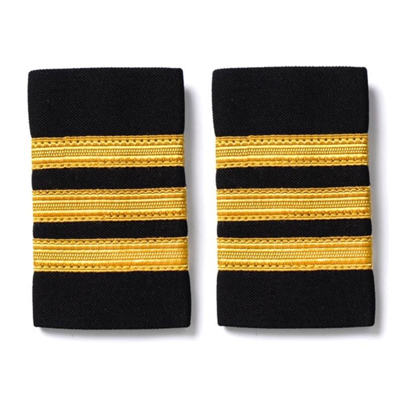 

2pcs Creative Hand Embroidery Badge Multipurpose Epaulets Jackets Epaulette for Garment and Accessory Decoration золотий