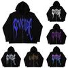 Neuer Revenge Goddess Cardigan Sweatshirt Y2K Amerikanischer Vintage Letter Print Herbst/Winter Fleece Freizeitjacke
