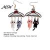 Creative Acrylic Cat Ornaments 1 Pair Cute Dangle Drop Earrings for Women, 2D Cartoon Kitten Sweet Girl Style Jewelry Hang on Clothes Hanger Earrings,