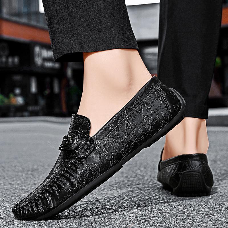 Mode Hochwertige Rindsleder Slipper Slip-On Fahrschuhe Lässige Weiche Mokassins Marke Luxus Kleiderschuhe Klassische Leder Laufschuhe