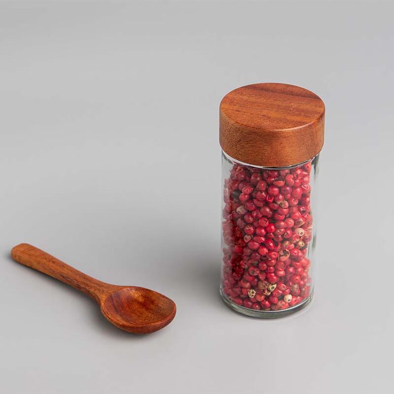 90ml Glass Spice Jars with Acacia Wood Lids, 24-Pack