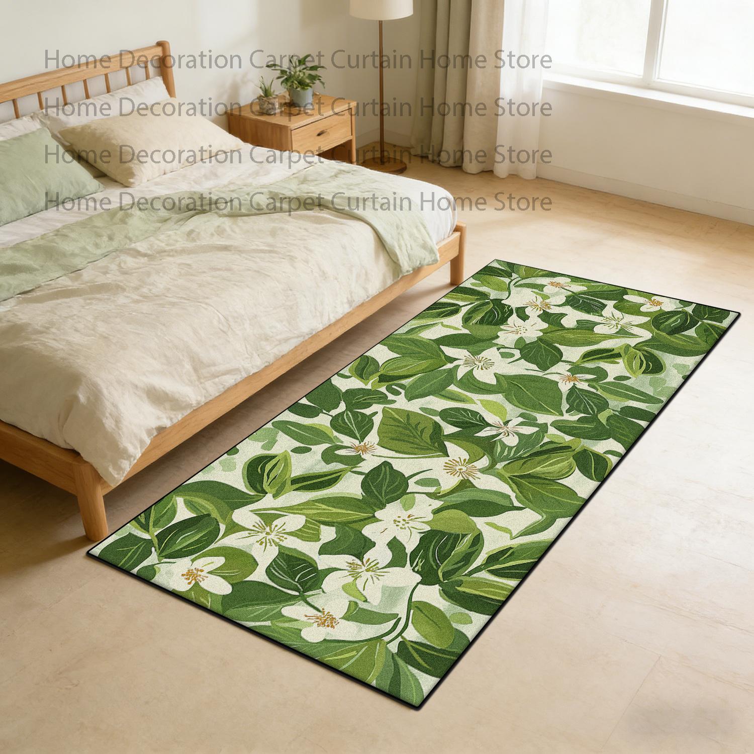 

Plant Pattern Soft Rug Retro Living Room Decor Kitchen Bedroom Non-Slip Customizable Floor Mat Bedroom Decor Carpets Easy Clean 60x90cm