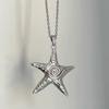 Science and Technology Sense Big Five-pointed Star Design Y2k Sweet and Cool Niche Pendant Necklace Ins Wind Retro Old