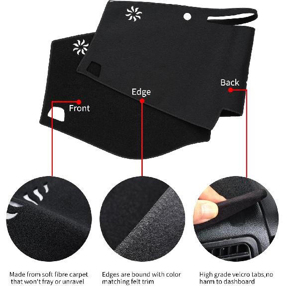 Dashboard Cover Fit For Toyota Sienna 2011 2012 2013 2014 Dash Cover Mat(Premium Carpet,Black)