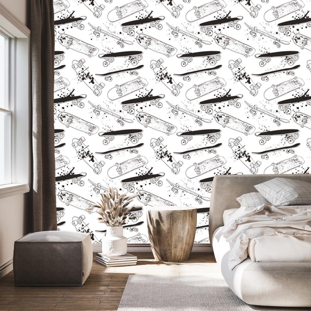 Skateboard graffiti wallpaper for living room and bedroom 50x1000